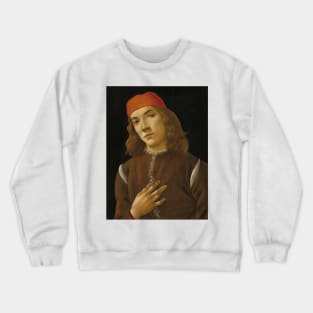 Portrait of a Youth by Sandro Botticelli Crewneck Sweatshirt